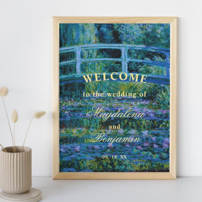 Moody Jewel Tones Monet Water Lilies Wedding Poster (Creator Uploaded)