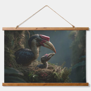 Moody Jungle Hornbill Bird Nest Wall Art