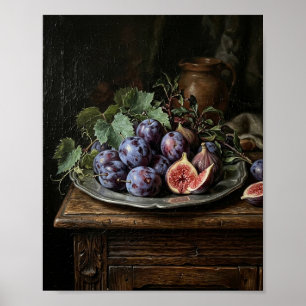 Moody Kitchen Fruit Still Life I Poster