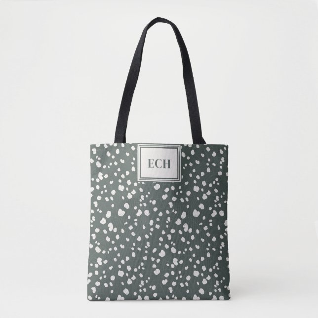 Moody Lunaria Silver Dollar Pattern Personalized Tote Bag (Front)