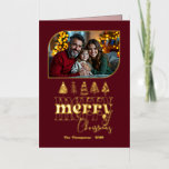 Moody Luxe Hand Drawn Merry Christmas Photo Foil Holiday Card<br><div class="desc">Send festive cheer with this real foil Christmas Photo Card featuring a whimsical hand drawn “Merry Christmas” design. The elegant metallic foil shines against a bold background, paired with your favourite holiday photos for a modern yet cosy look. A stylish way to share your warmest Christmas wishes with family and...</div>