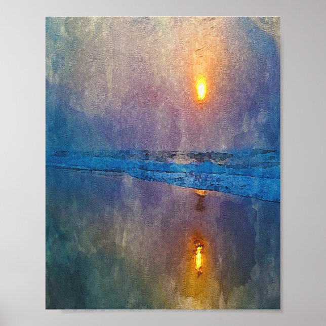 Moody misty seaside sunrise poster (Front)
