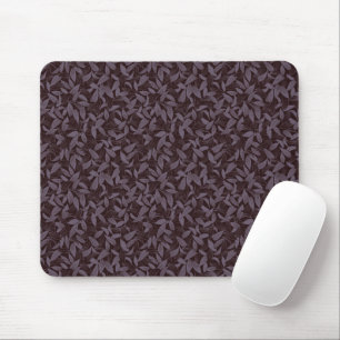 Moody Modern Chic Botanical Leaf Dark Purple Mouse Pad