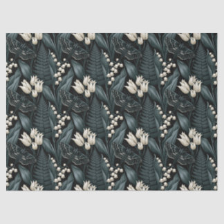 Moody moth fern and lily of the valley gothic tissue paper