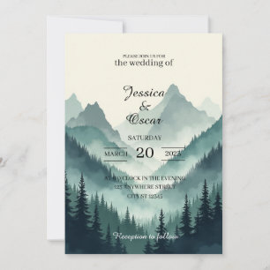 Moody Mountain Forest Wedding Invitation