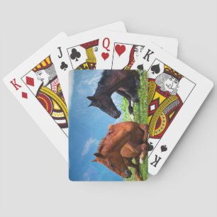 Moody Mountain Horses: A Fine Art Travel Playing Cards