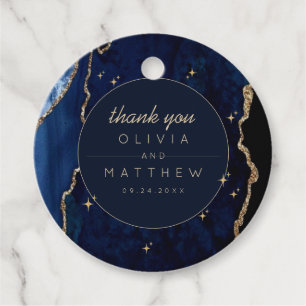 Moody Navy Celestial Wedding  Favour Tags