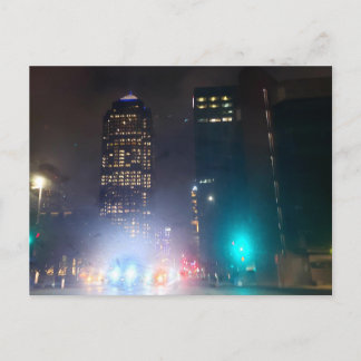 Moody Night Scene, Dallas, Texas Postcard