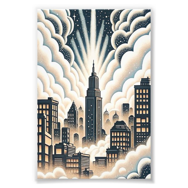 Moody Noir Skyline Wall Art (Front)
