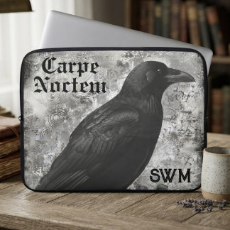 Moody Obsidian Gothic Raven Laptop Sleeve