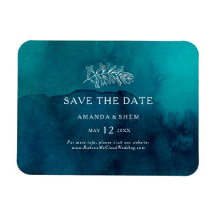 Moody Ocean Watercolor Flexible Save the Date Magnet
