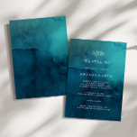 Moody Ocean Watercolor We Still Do Vow Renewal Invitation<br><div class="desc">This moody ocean watercolor we still do vow renewal invitation is perfect for your simple tropical boho vow renewal. It is designed with minimalist white tropical leaves and a stunning dark blue-green background.</div>