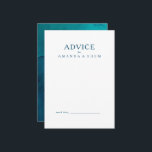 Moody Ocean Watercolor Wedding Advice Card<br><div class="desc">This moody ocean watercolor wedding advice card is perfect for your simple tropical boho wedding. It is designed with minimalist white tropical leaves and a stunning dark blue-green background.</div>
