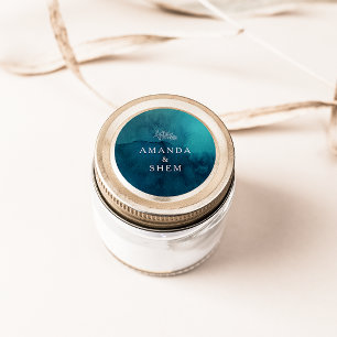 Moody Ocean Watercolor Wedding Envelope Seals