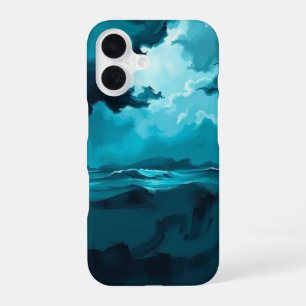 Moody Ocean Waves Under Stormy Sky – Abstract Seas iPhone 16 Case