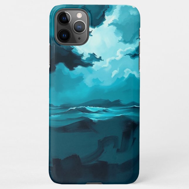Moody Ocean Waves Under Stormy Sky – Abstract Seas iPhone Case (Back)