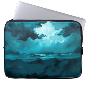 Moody Ocean Waves Under Stormy Sky – Abstract Seas Laptop Sleeve