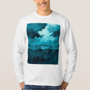 Moody Ocean Waves Under Stormy Sky – Abstract Seas T-Shirt
