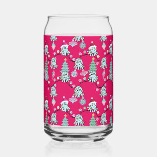 Moody Octopus With Christmas Lights Red Can Glass