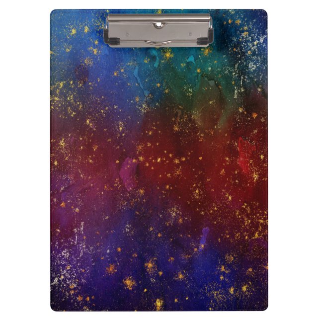 Moody Ombre | Psychedelic Grunge Gold Stardust Clipboard (Front)