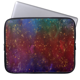 Moody Ombre Psychedelic Grunge Gold Stardust Laptop Sleeve