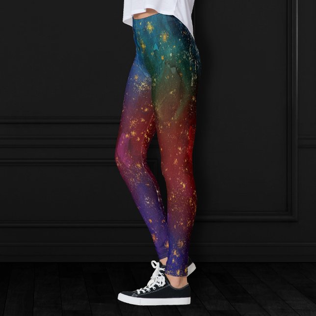 Moody Ombre | Psychedelic Grunge Gold Stardust Leggings (Creator Uploaded)