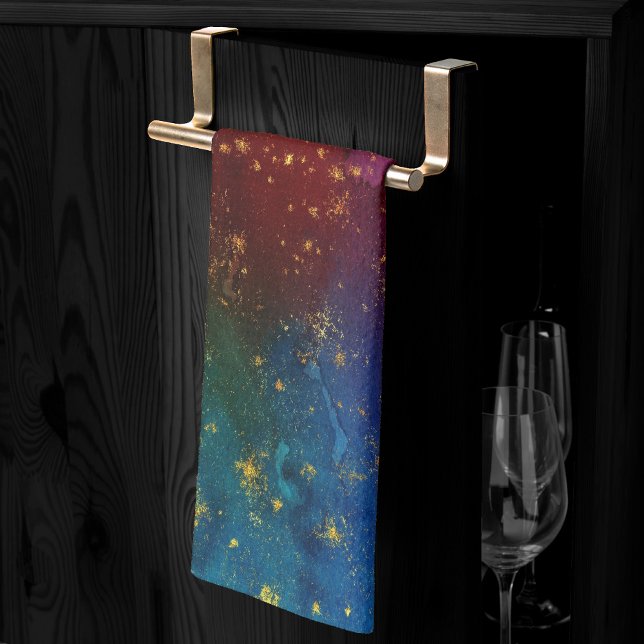 Moody Ombre | Psychedelic Grunge Gold Stardust Tea Towel (Creator Uploaded)