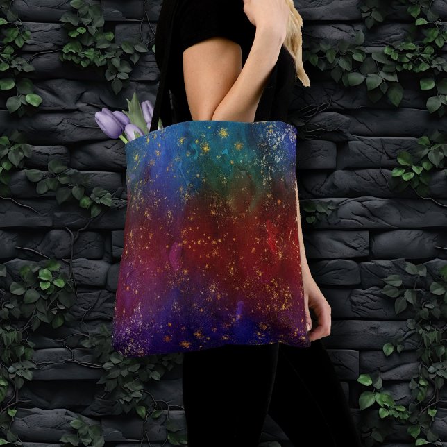 Moody Ombre | Psychedelic Grunge Gold Stardust Tote Bag (Creator Uploaded)