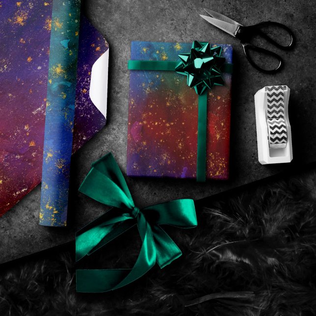 Moody Ombre | Psychedelic Grunge Gold Stardust Wrapping Paper (Creator Uploaded)