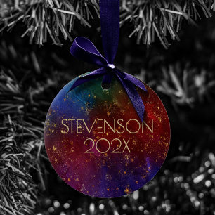 Moody Ombre   Psychedelic Grunge Stardust Custom Ceramic Tree Decoration