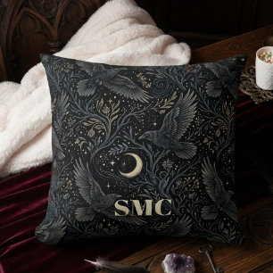 Moody Onyx Baroque Raven Gothic Art Cushion