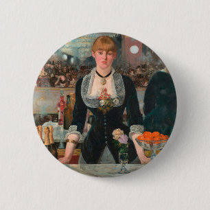 Moody Parisian Bar Manet A Bar at the Folies-Bergè 6 Cm Round Badge