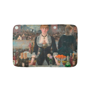 Moody Parisian Bar Manet A Bar at the Folies-Bergè Bath Mat