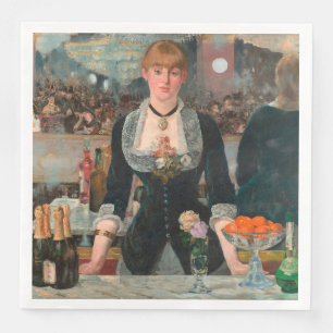 Moody Parisian Bar Manet A Bar at the Folies-Bergè Napkin