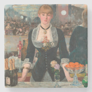 Moody Parisian Bar Manet A Bar at the Folies-Bergè Stone Coaster