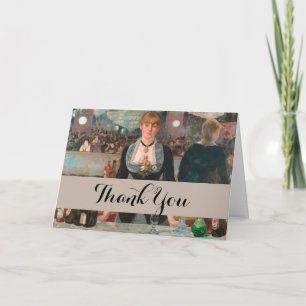 Moody Parisian Bar Manet A Bar at the Folies-Bergè Thank You Card