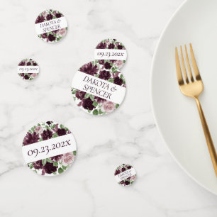 Moody Passion Dramatic Purple Floral Wedding Confetti