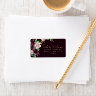 Moody Passion   Dramatic Purple Wine Rose Address Label