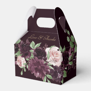 Moody Passion   Dramatic Purple Wine Roses Custom Favour Box