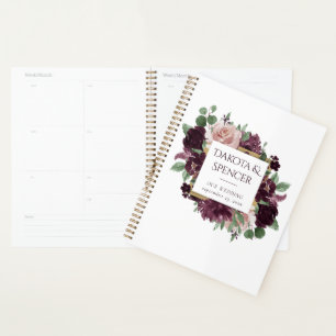 Moody Passion Dramatic Purple Wine Roses Custom Planner