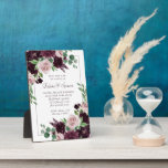 Moody Passion | Dramatic Rose Keepsake Invitation Plaque<br><div class="desc">Drama and intrigue meet sophisticated elegance in this moody jewel tone colour palette featuring hand-painted watercolor floral in luxurious purple shades of plum, eggplant, and dusty lavender embellished by green botanical laurel accents. From the "Love Bloom" collection, this gorgeous design features rich Bohemian wildflower bouquets with radiant flower blooms and...</div>