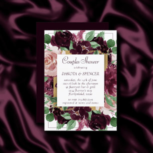 Moody Passions Dramatic Purple Couples Shower Invitation