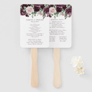 Moody Passions Dramatic Purple Garland Program Hand Fan