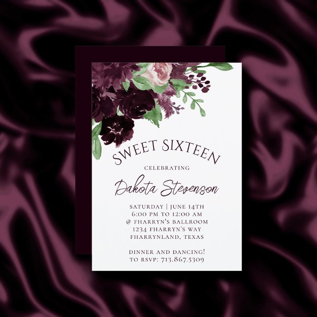 Moody Passions | Dramatic Purple Wine Birthday Invitation (Creator Uploaded)