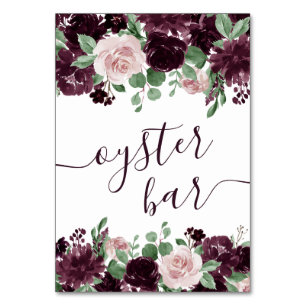 Moody Passions Dramatic Purple Wine Oyster Bar Table Number