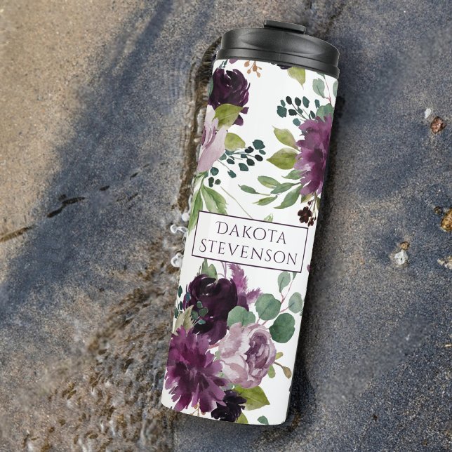 Moody Passions | Dramatic Purple Wine Rose Custom Thermal Tumbler (Creator Uploaded)