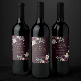 Moody Passions Dramatic Purple Wine Rose Favour Label