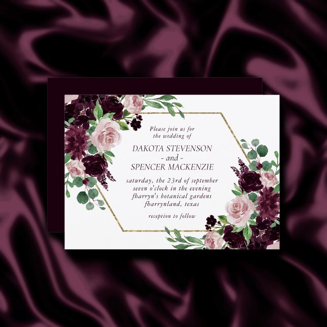 Moody Passions | Dramatic Purple Wine Rose Frame Invitation (Creator Uploaded)