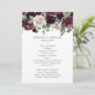 Moody Passions Dramatic Purple Wine Rose Garland Programme