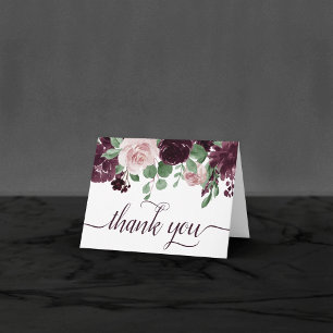 Moody Passions Dramatic Purple Wine Rose Garland Thank You Card